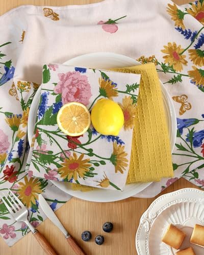 Miss Adola 3pcs 270GSM Cotton Kitchen Towels, Retro Flower - Image 2