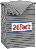FIXSMITH Microfiber Cleaning Cloth, Shop Towels Bulk, 24 Pack Grey Microfiber by FIXSMITH