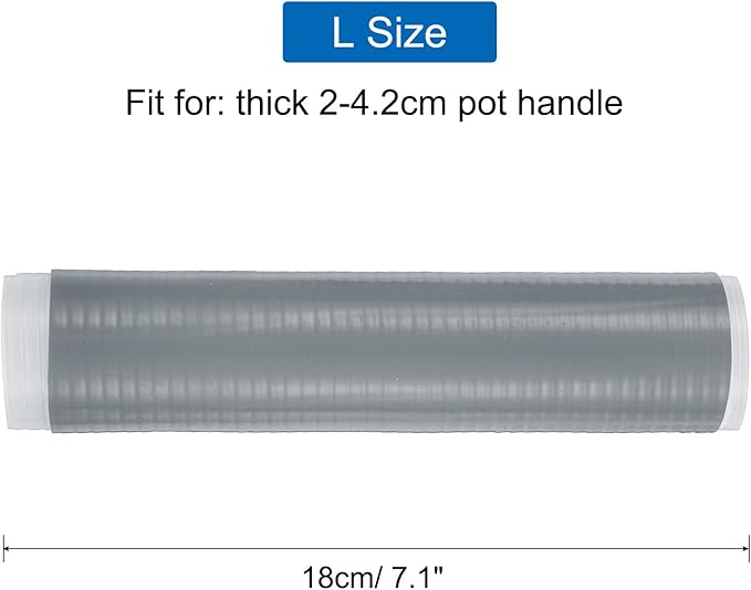 uxcell Silicone Pan Handle Sleeve, Heat Resistant Potholder Pot Holders Cover Sleeve for Frying Pan Handle Spatulas, Grey (L)