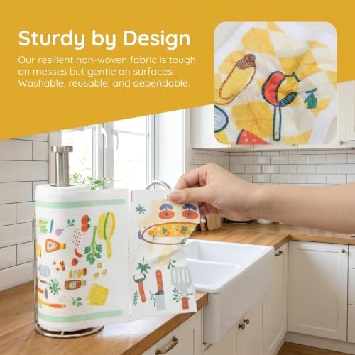 Printed Kitchen Cleaning Cloth Roll, Thick Absorbent Hand-Tear Lazy Cloth - Image 5
