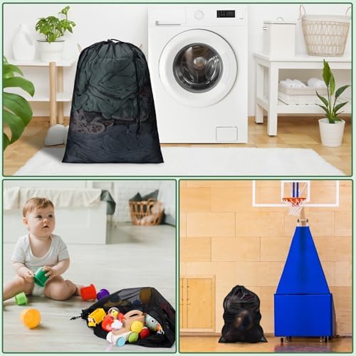 1 Pack Mesh Travel Laundry Bag 28" x 40"Extra Large Dirty Clothes Organizer - Image 6