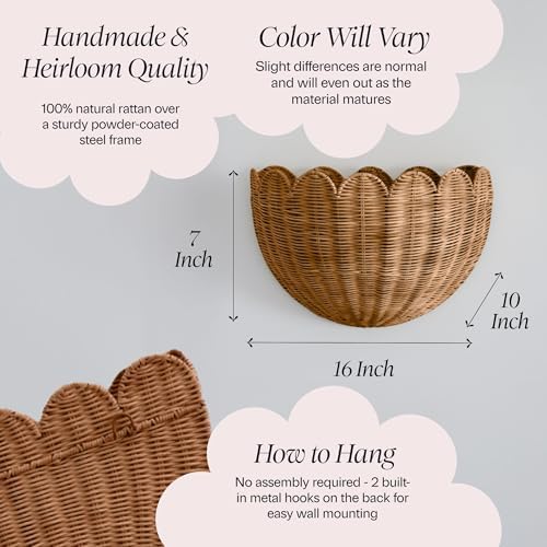 BEBE BASK Scalloped Wicker Wall Basket - Image 5