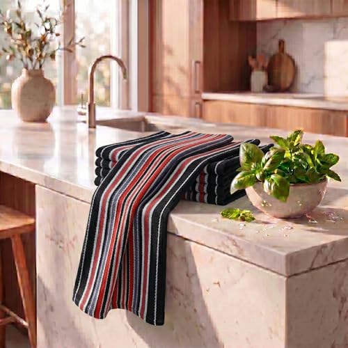 Urban Villa Kitchen Towels Cotton Dish Towels 20”x30” Black - Image 6