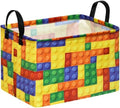 Colorful Building Blocks Print Storage Basket, Waterproof Lining Organizer Bins by MAIZMZ