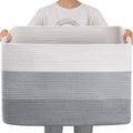 OIAHOMY 108L Super Large Blanket Basket, 25”x16”x16” Rectangle Woven Baskets by MasterofSpaceOptimization