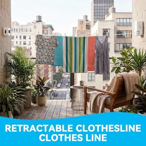 Retractable Clothesline Indoor Outdoor 20 FT, Heavy Duty Clothes Drying Laundry - Image 2