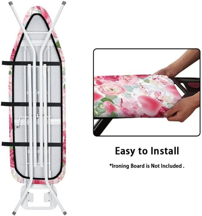 Pink Rose Flower Ironing Board Cover Watercolor Valentine's Day Roses 15x 54 - Image 5