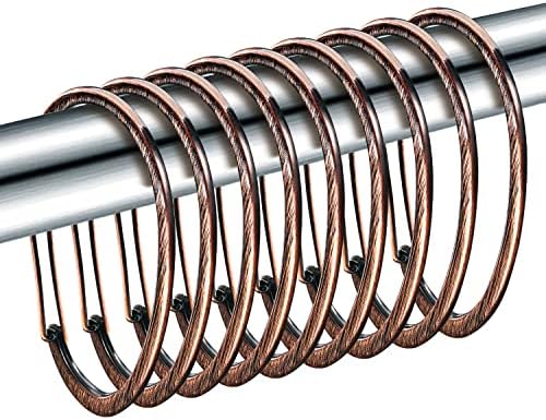 Bronze Shower Curtain Rings, Rustproof Shower Curtain Hooks by ZESLMG