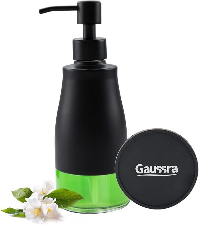 Gaussra Black Soap Dispenser - 11 OZ / 320 ML | Refillable Lotion Stainless by Gaussra