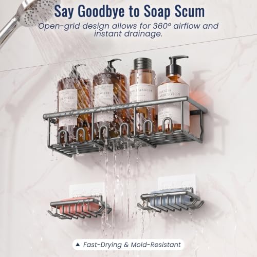 8 Pack Adhesive Rustproof Shower Caddy - Image 5