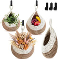 Honeydak 3 Hanging Baskets, Cotton Rope by Honeydak
