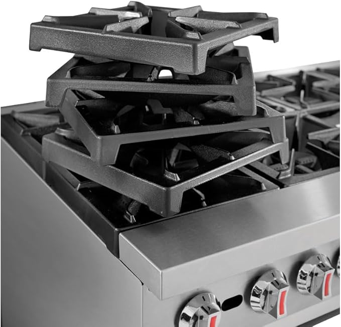 Kratos Commercial Gas Range and Oven - 10 Burners and 2 Full Sized Ovens, Gas Powered, 360,000 Total BTU Output, 60" W (29Y-045-NAT)