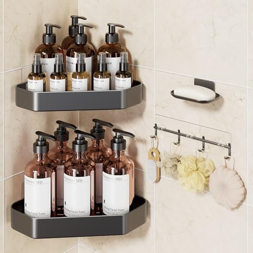 Veken Aluminum Corner Shower Caddy 4-Pack, Never Rust&Large Capacity by Veken