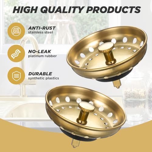 Retisee 2 Pcs Kitchen Sink Stopper Strainer Stainless Steel Drain Strainers - Image 5