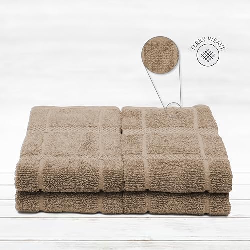 100% Cotton Terry Dish Towels, 4 Pack Plain, 16 x26 Inches, Super Soft and - Image 2