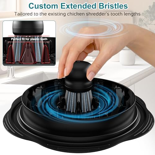 Mini Dish Brush for Cleaning Chicken Shredder, Long Bristles - Image 3