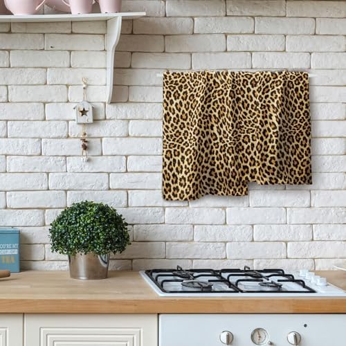 Leopard Print Kitchen Tea Dish Towels 2 Pack Soft Absorbent Funky Cheetah Hand - Image 2