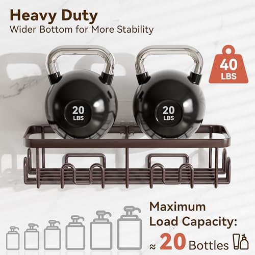 YASONIC Shower Caddy Adhesive, Rustproof Shower Organizer, Wall Shower Rack - Image 3