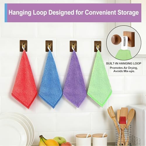 Microfiber Cleaning Cloth, 24 Pack Cleaning Rags, Reusable Microfiber Towels - Image 3