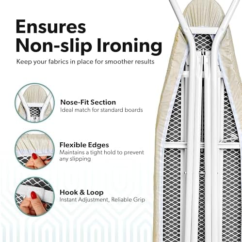 Home Intuition Extra Thick Ironing Board Cover and Pad Iron Scorch Resistant - Image 2