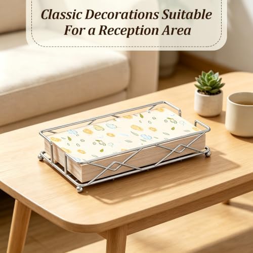 Silver Napkin Basket, Guest Towel Holder & Metal Tray - Image 6