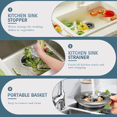 TGOSOMT Kitchen Sink Drain Strainer Stopper, Anti-Clog & Quick Drain - Image 6