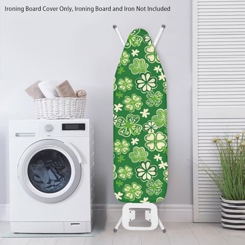 Irish Shamrock Ironing Board Cover, Washable St. Patrick's Day Clover Polyester - Image 3
