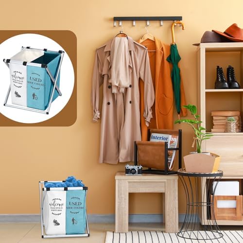 Wonderjune Foldable Disposable Shoe Cover Box Dispenser, Light Blue - Image 6