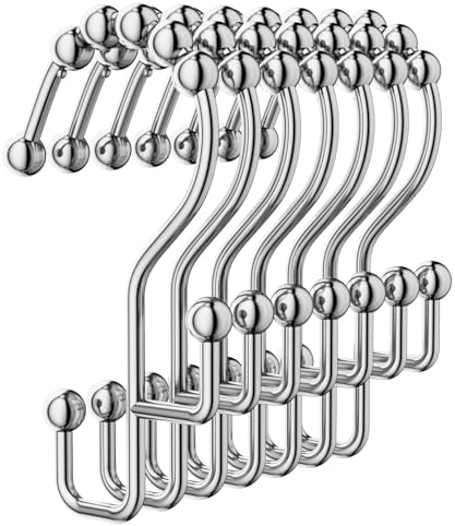 Goowin Shower Curtain Hooks, Metal Shower Curtain Rings Hooks, Smooth Gliding by Goowin