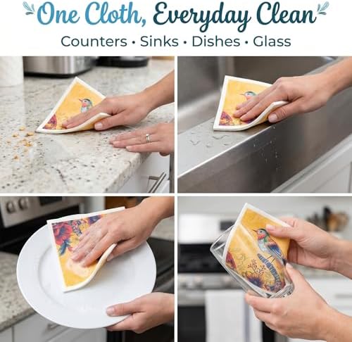 6 Pack Microfiber Cleaning Cloths, Reusable and Highly Absorbent Multi-Purpose - Image 7