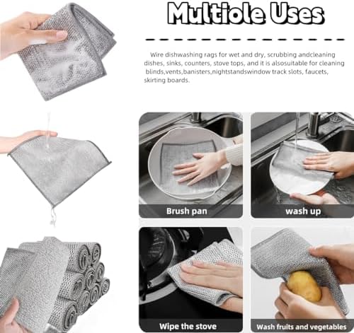 Non Scratch Wire Dishcloth, Wire dishwashing rag - Image 2