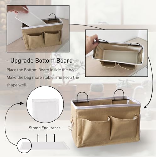 Kanrichu 2pcs Middle Wall Hanging Organizer Bag, Linen Fabric Door Hanging - Image 3