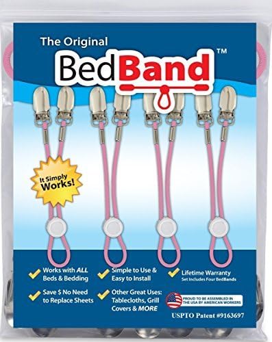 Bed Band- Pink. Original Bed Sheet Holder Straps by BEDBAND