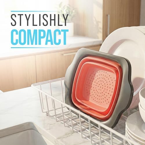 Comfify Coral XL Collapsible Silicone Over Sink Colander – 6 Quart - Image 2