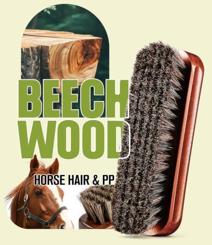 4-Piece Horsehair Shoe Brush Shine Kit, Shoe Polish Brush Set - Image 5