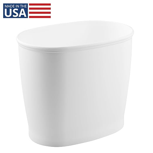 iDesign Slim Plastic Bathroom Trash Can, - Image 2