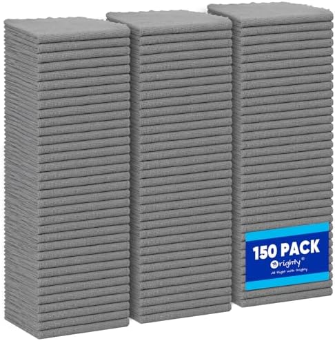 Orighty Microfiber Cleaning Cloth Bulk, 150 Pack Shop Towels 12x12in by AllRightinOrighty