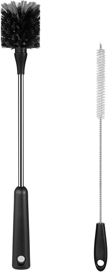 Bottle Brush, 15 Inches Stainless Steel Long Handle Baby Bottle Scrub Cleaning by ToGeeKa