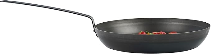 Restaurantware-Met Lux 14 Inch Fry Pans, 6 Lightweight Frying Pans - Induction-Ready, Triple-Riveted, Black Carbon Steel Cooking Skillets, Durable, For Searing, Sauteing, And Browning Food