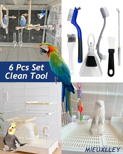 Upgrade 6PCS Cage Cleaner Set, 2-in-1 Stainless Steel Pet Cage Brush, Bird Poop - Image 7