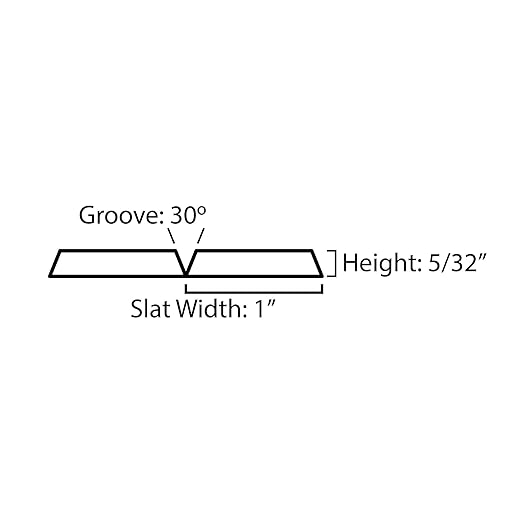 Outwater 4ft Wide x 8ft High x 5/32in Thick Unfinished White Oak Veneer Decorative Wall Tambour Panel with 1in Slats – Flexible and Customizable for Interior Applications
