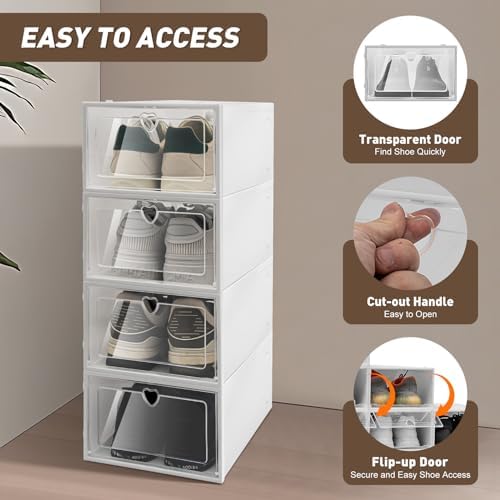 20 Pack Shoe Storage Boxes, Foldable Shoe Container - Image 5