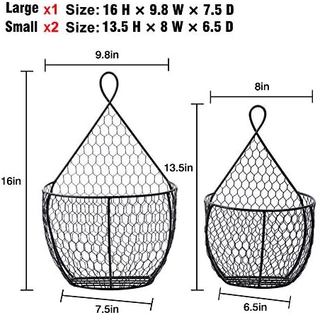 ERYTLLY Metal Fruit And Vegetable Storage Hanging Basket Wall Mounted, Hanging - Image 3