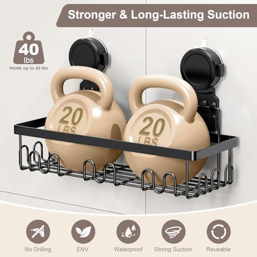 JOTPE Shower Caddy Suction Cup, No Drill Shower Shelves - Image 4