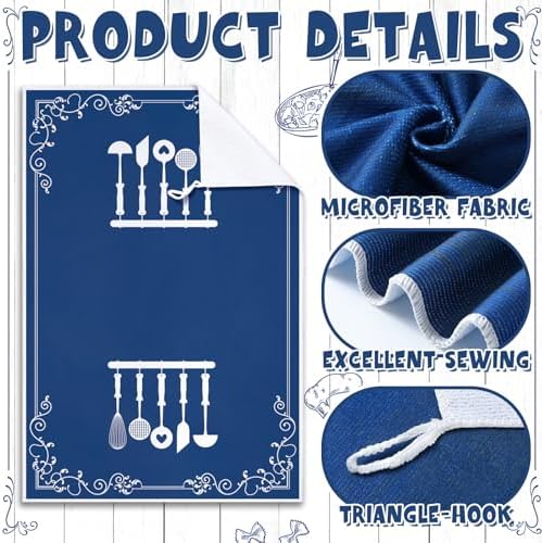 Bencailor 6 Pcs Blue White Kitchen Towels Decorative Sets Dish Towels Absorbent - Image 5