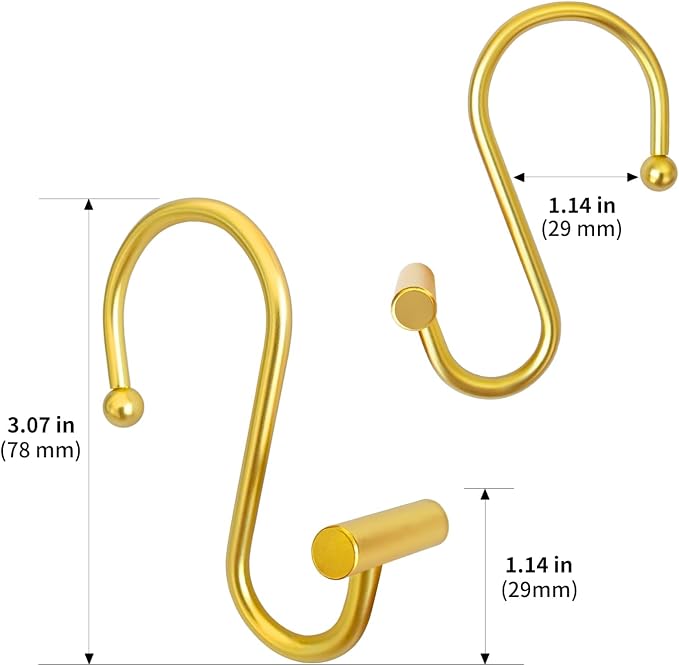 CHICTIE Gold Shower Curtain Hooks Rings, Decorative Shower Curtain Rings - Image 6