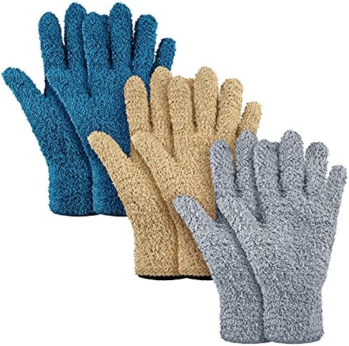 Patelai 3 Pairs Microfiber Dusting Gloves by Patelai