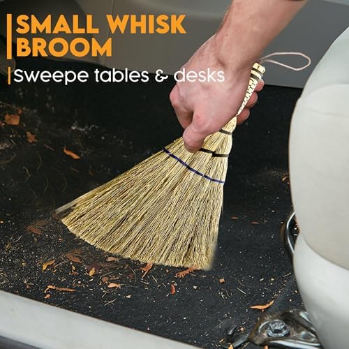 Handmade Whisk Broom, 9-Inch Small Hand Broom, Kong Grass - Image 2