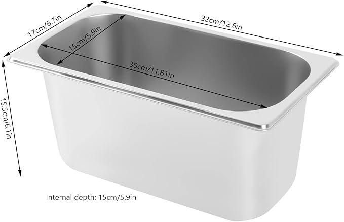 DYNAMI 110V 1200W 6 Pan Commercial Buffet Food Warmer, 6 x 3.1QT 1/3 GN 6in Deep Stainless Steel Electric Countertop Steam Table with Glass Cover & Temperature Control,for Parties Buffet Catering