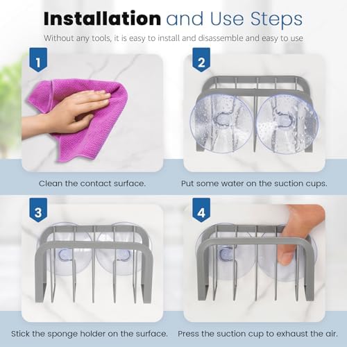 HLOOL Sponge Holder for Kitchen Sink, Kitchen Sponge Holder, Sink Caddy for - Image 5